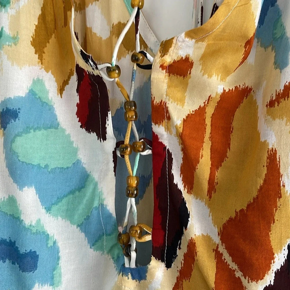 Anthropologie Printed Swim Coverup Strappy Kaftan Style Size XXS/ XS - Picture 4 of 8